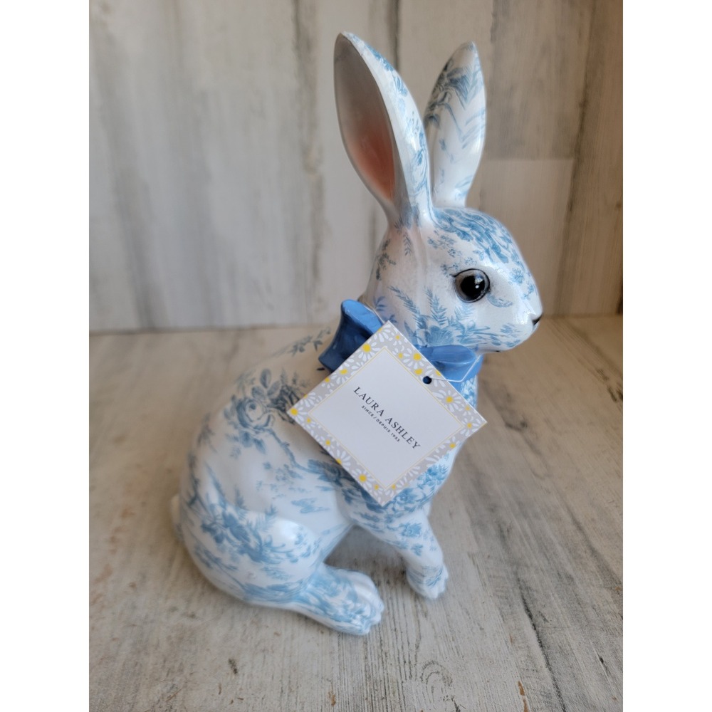 Laura Ashley blue Easter bunny floral pattern spring flower home figure rose